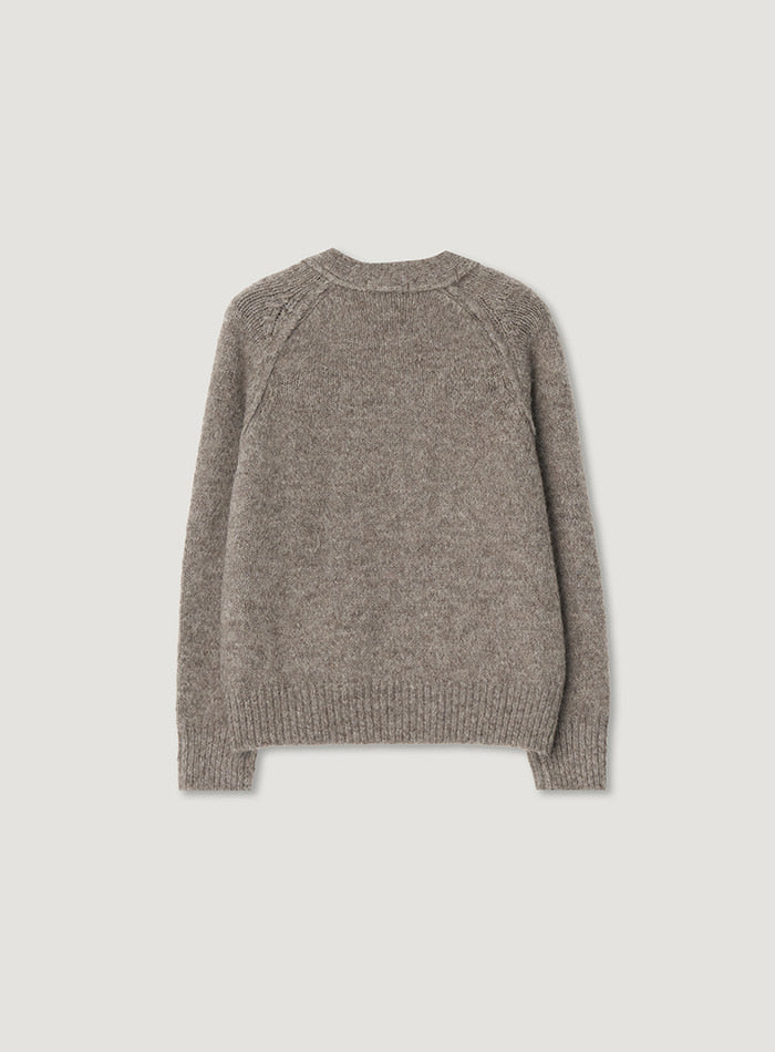 Mango Maniplease Yett Wool Cardigan Melange Beige