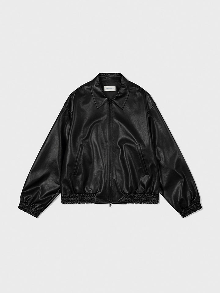Low Classic Leather Blouson Jacket Black