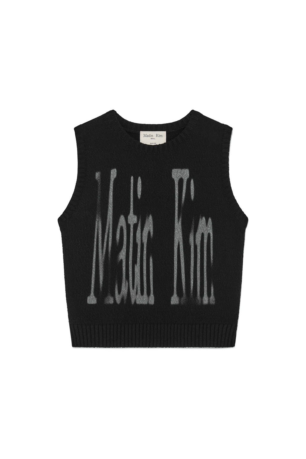Matinkim Big Logo Printing Knit Vest IN Black