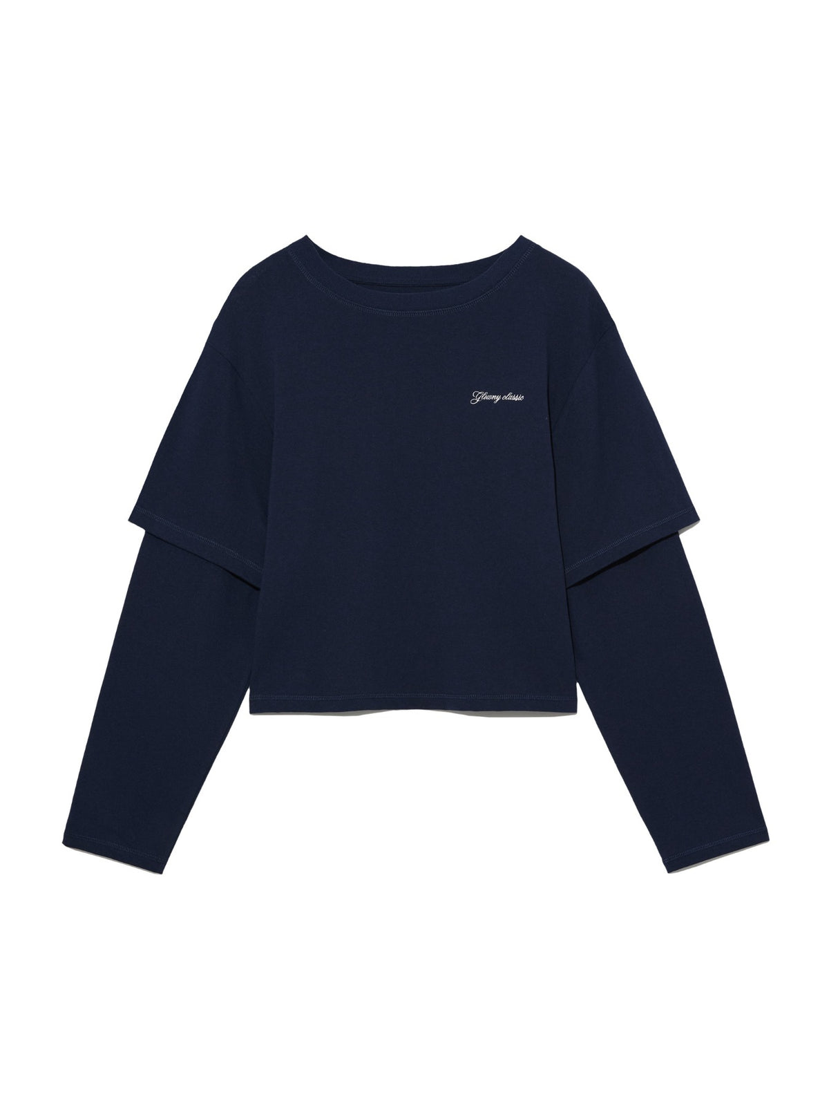 GLOWNY G Double Sleeve Letter Tee (Navy)