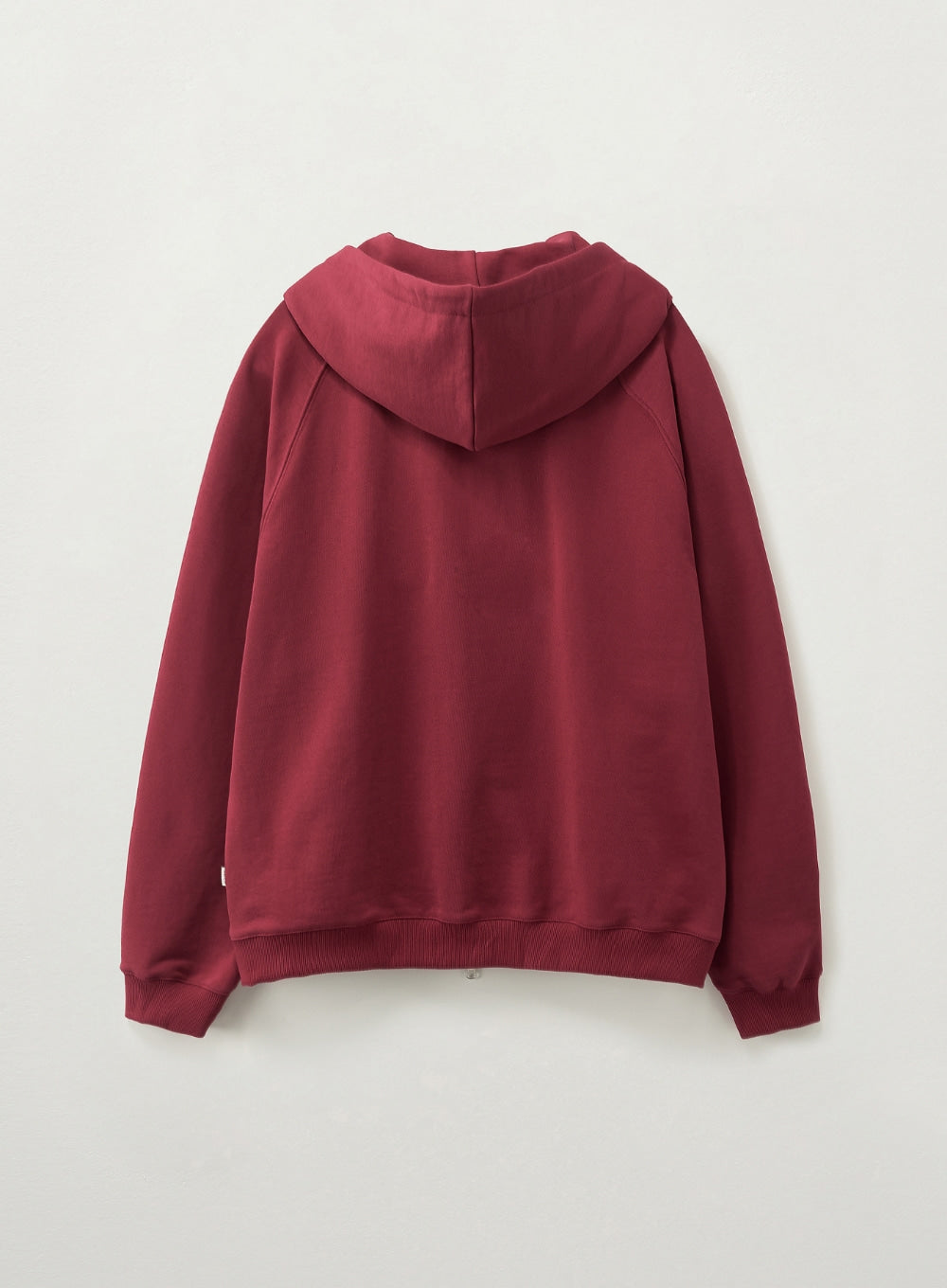 [satur] Loren Small Logo Hood Zip-up - Burgundy