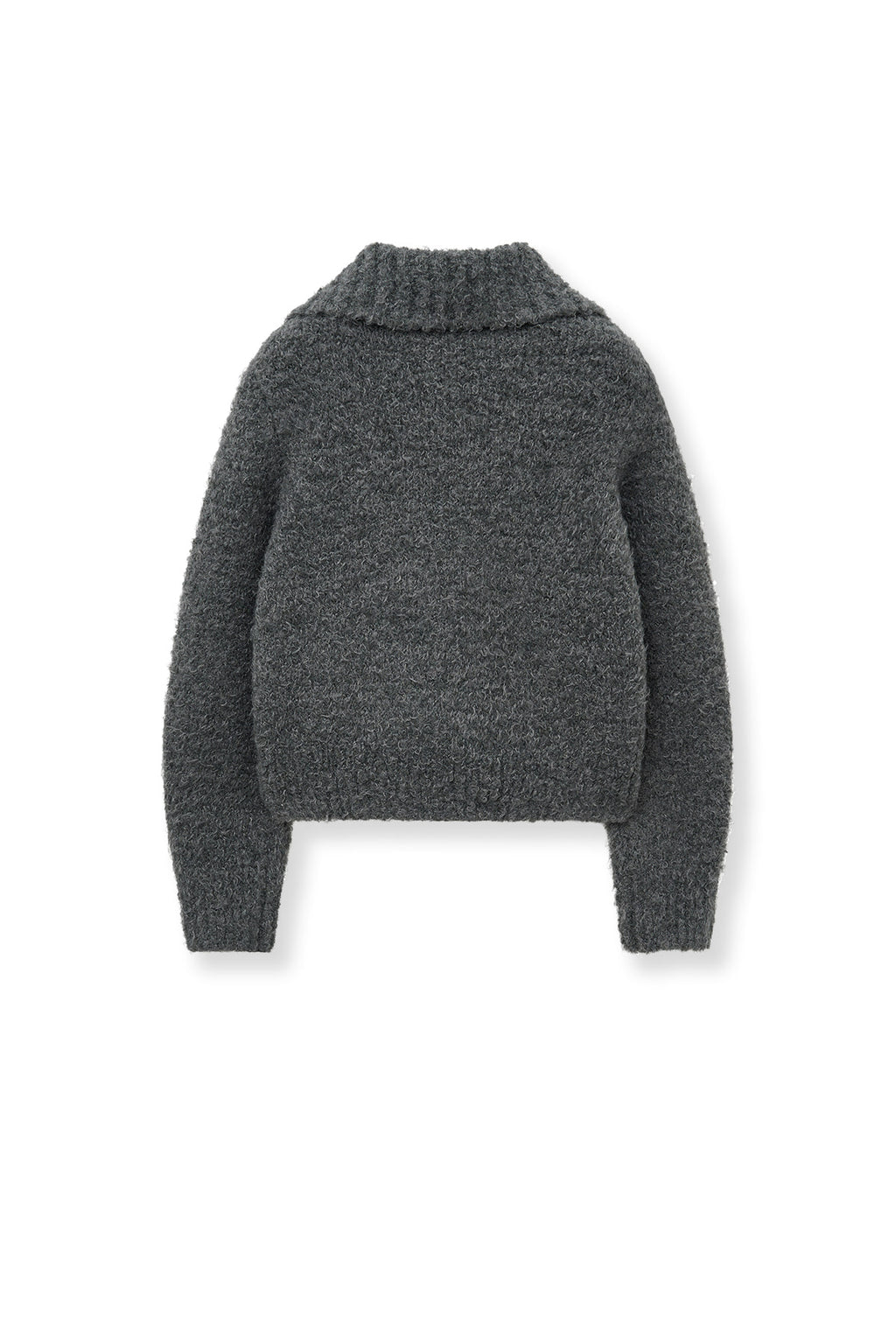 Matinkim Matin Kim Boucle Knit Zip UP Cardigan IN Charcoal