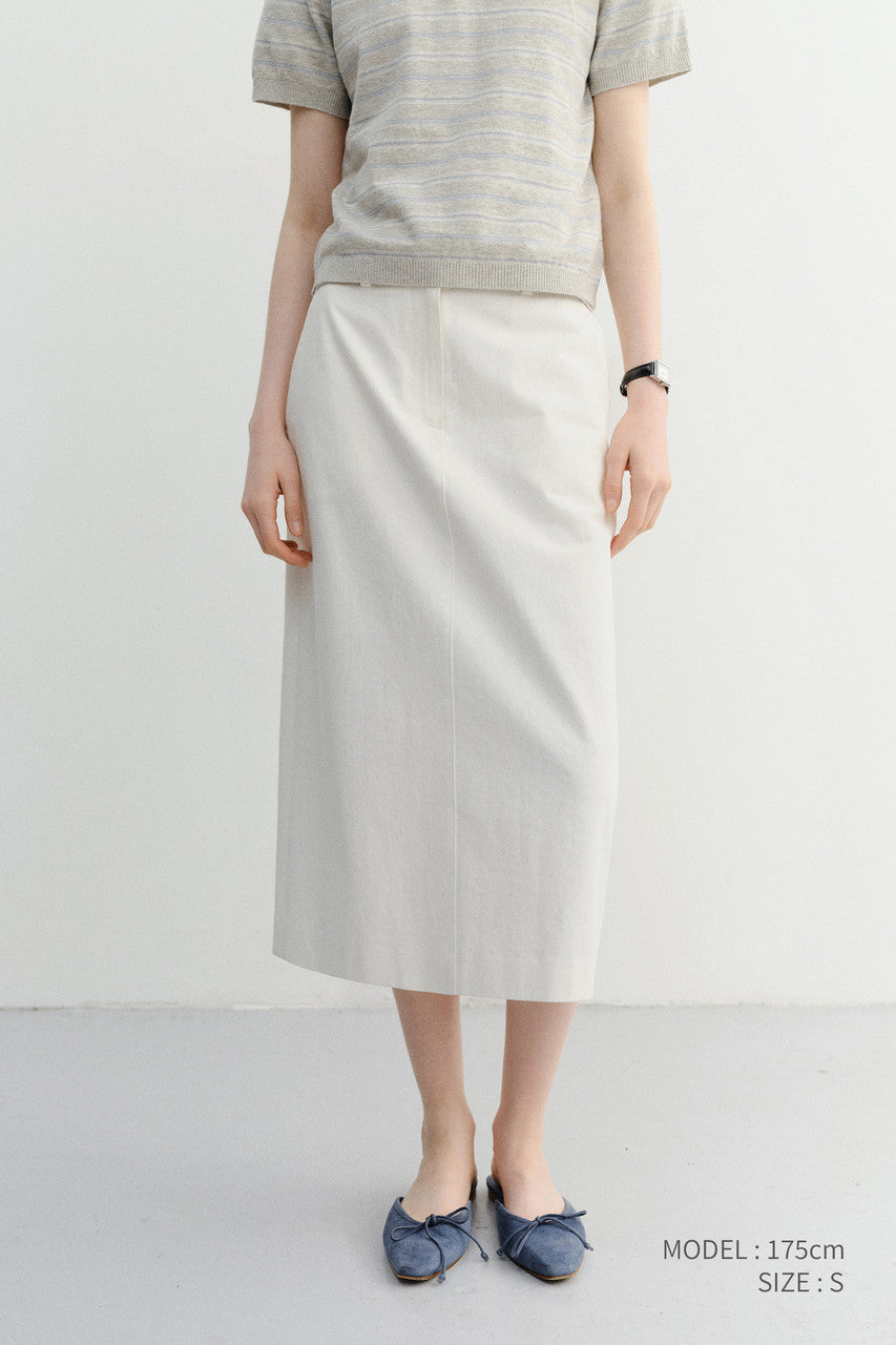 Dunst H-Line Cotton Long Skirt Off White