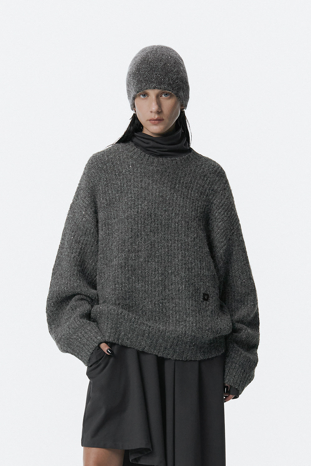 Treemingbird Spangle Knit Pullover Gray
