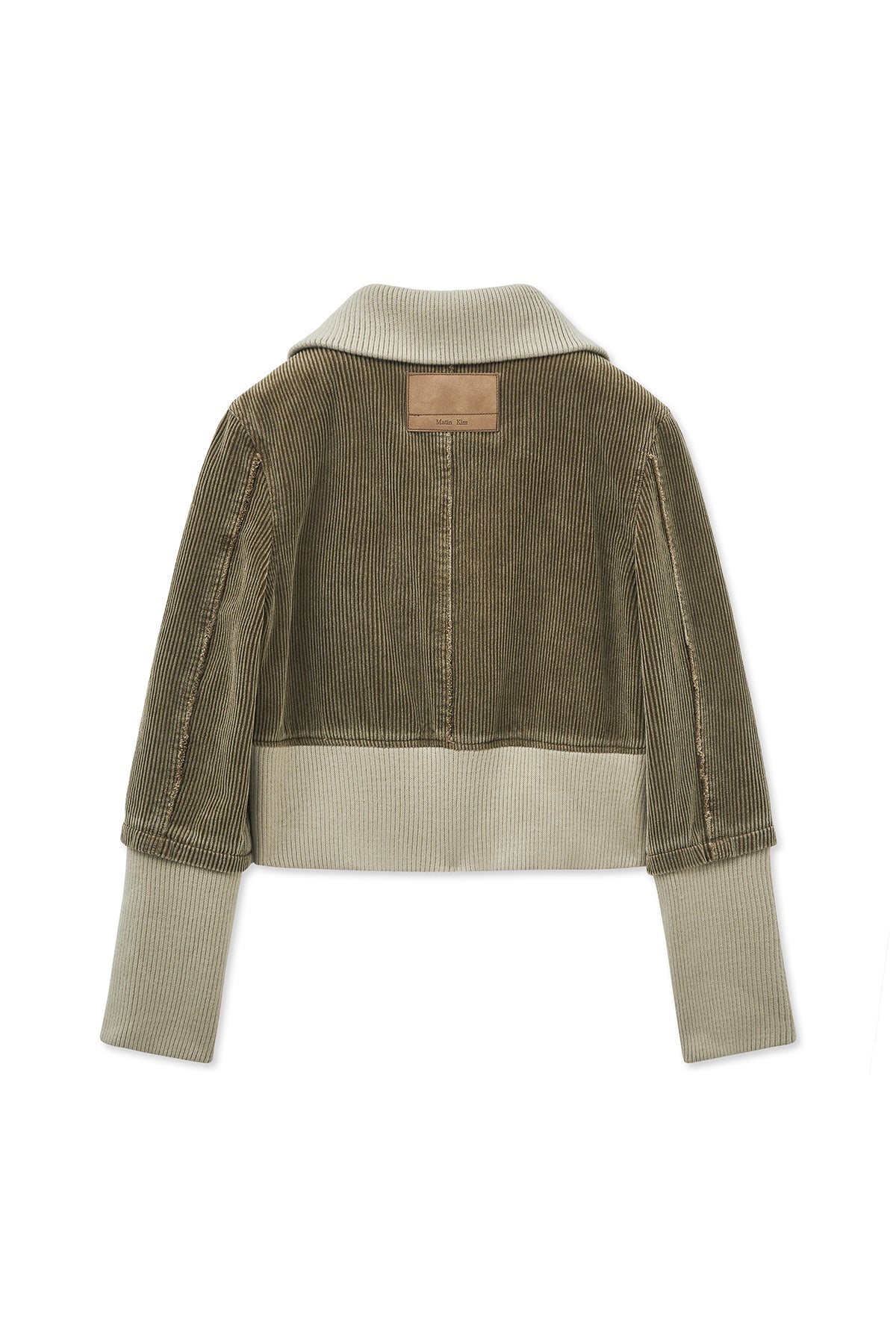 [matinkim] Washed Corduroy Bomber Jumper IN Khaki