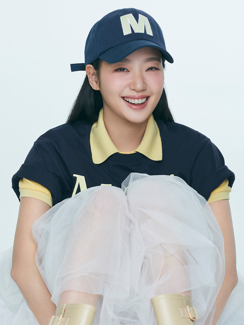 CAP M SATIN_NAVY LEMON