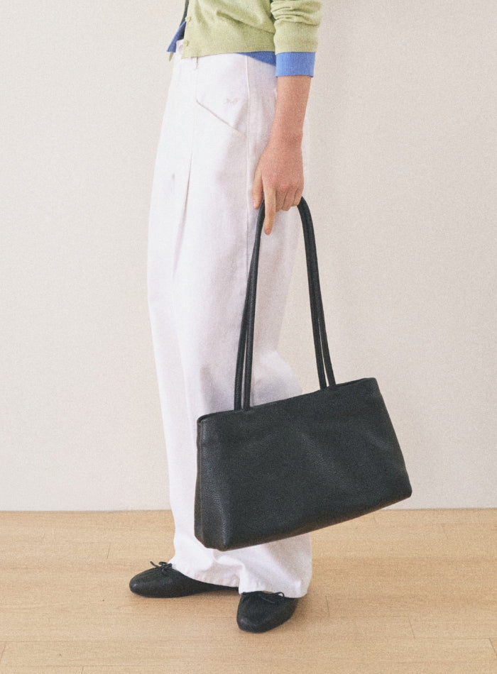 Mango Maniplease Flat Square Bag Black