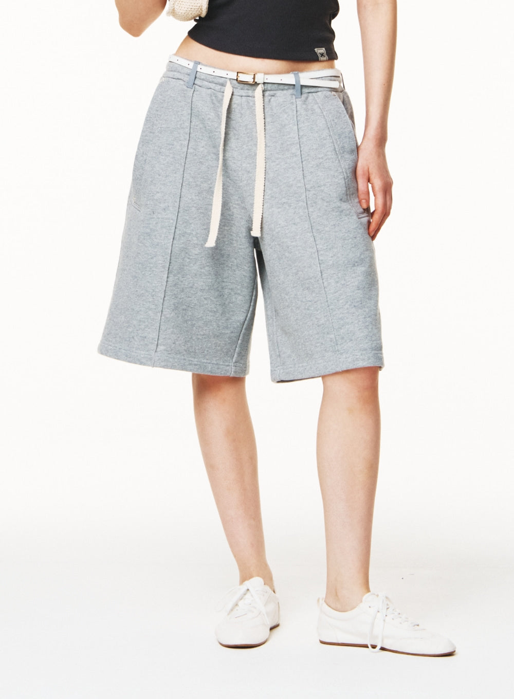 [satur] Teo Cotton Bermuda Pants - Melange Gray
