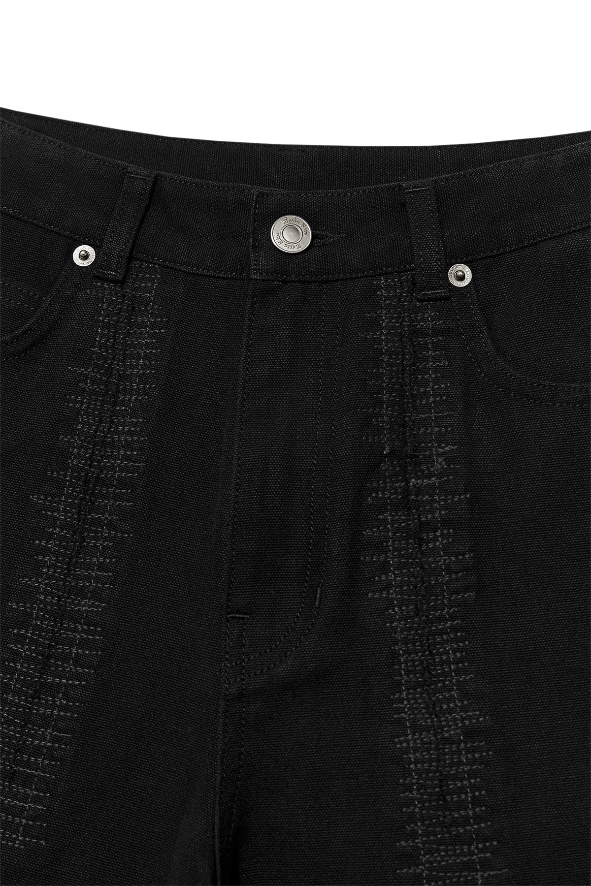[matinkim] STITCH POINT WASHED COTTON PANTS IN BLACK