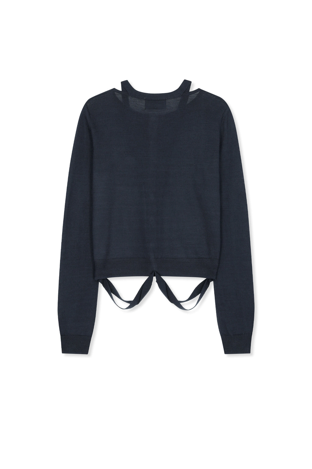 Matinkim String Detail Knit Cardigan IN Dark Navy