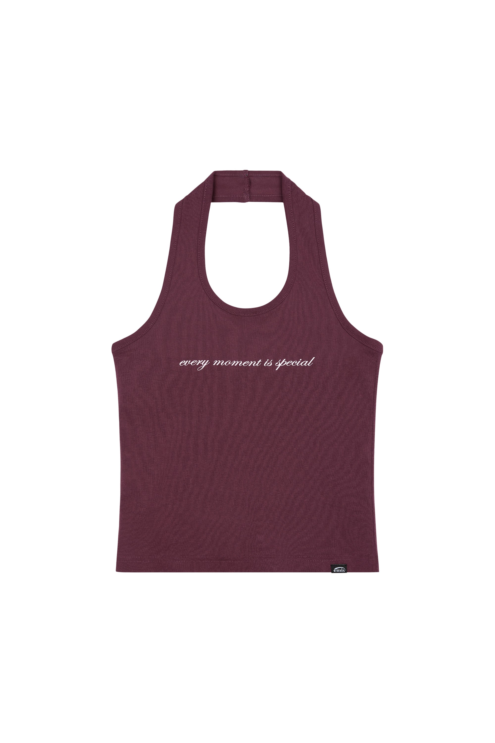 HALTER NECK TANK TOP-BURGUNDY