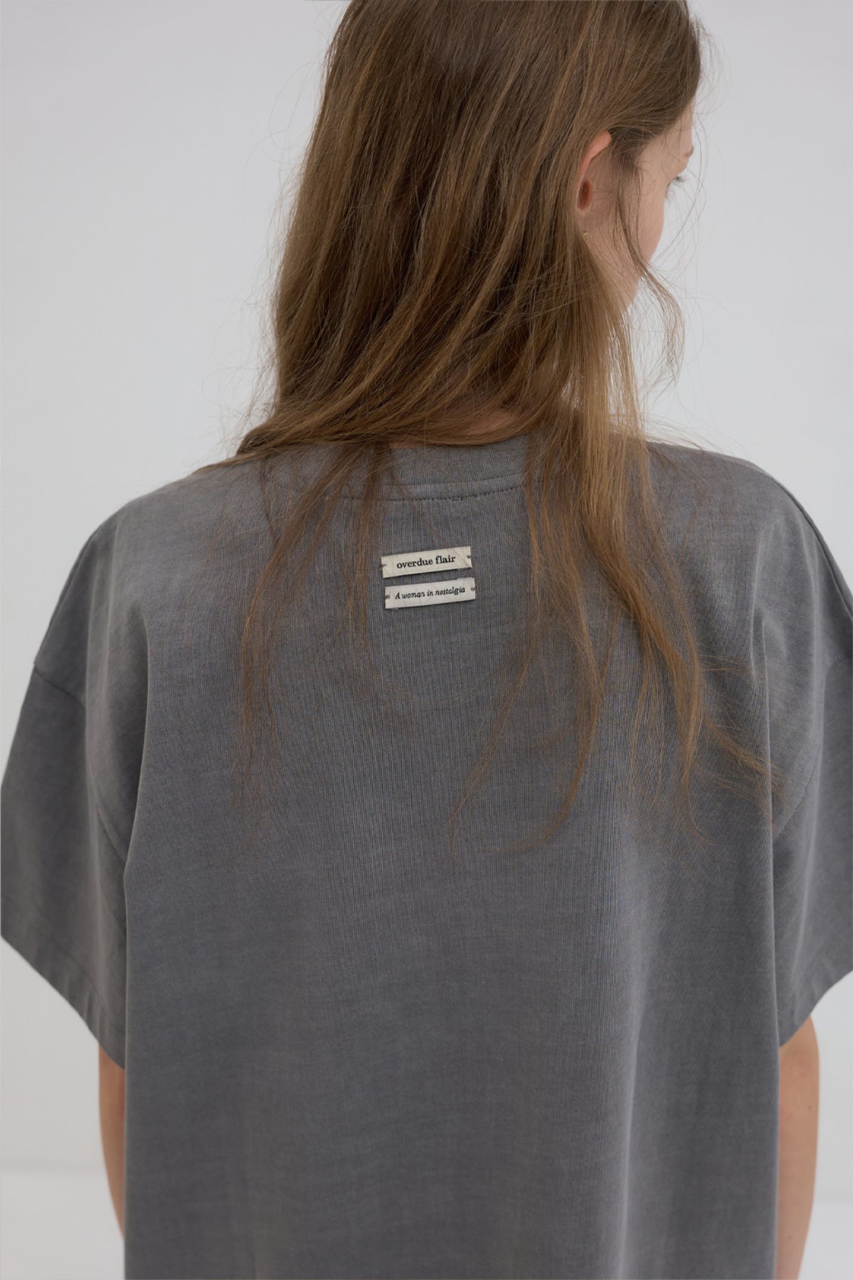 Overdueflair New Vintage Printing T-Shirt Charcoal