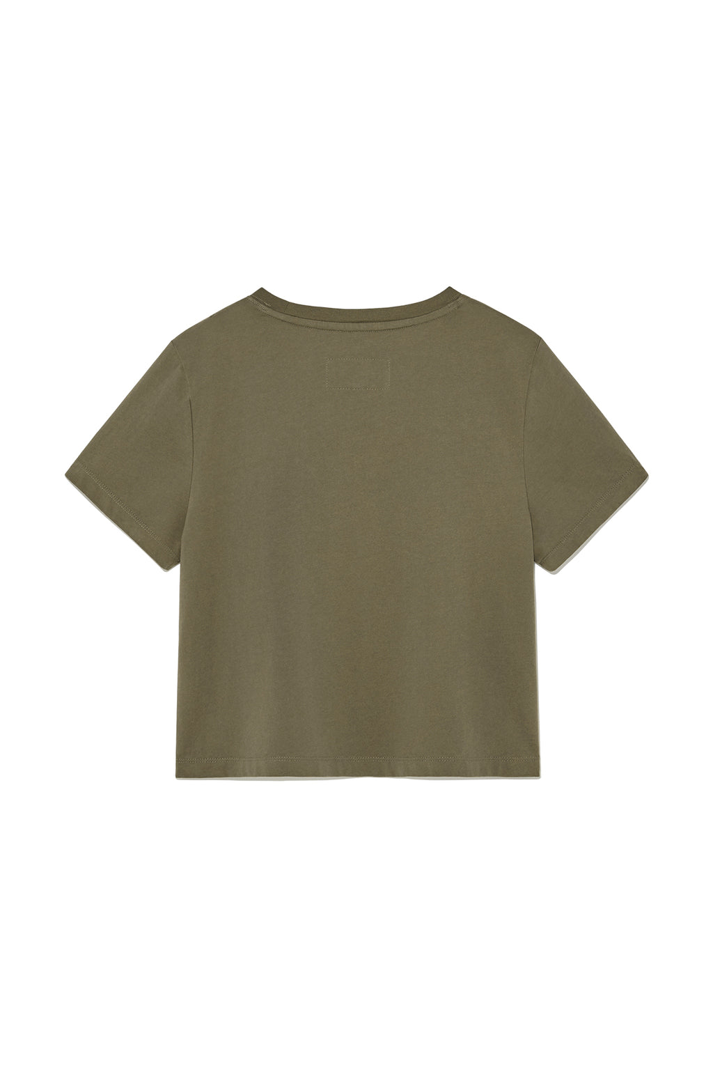 [matinkim] UNBALANCE TYPO LOGO CROP TOP IN KHAKI