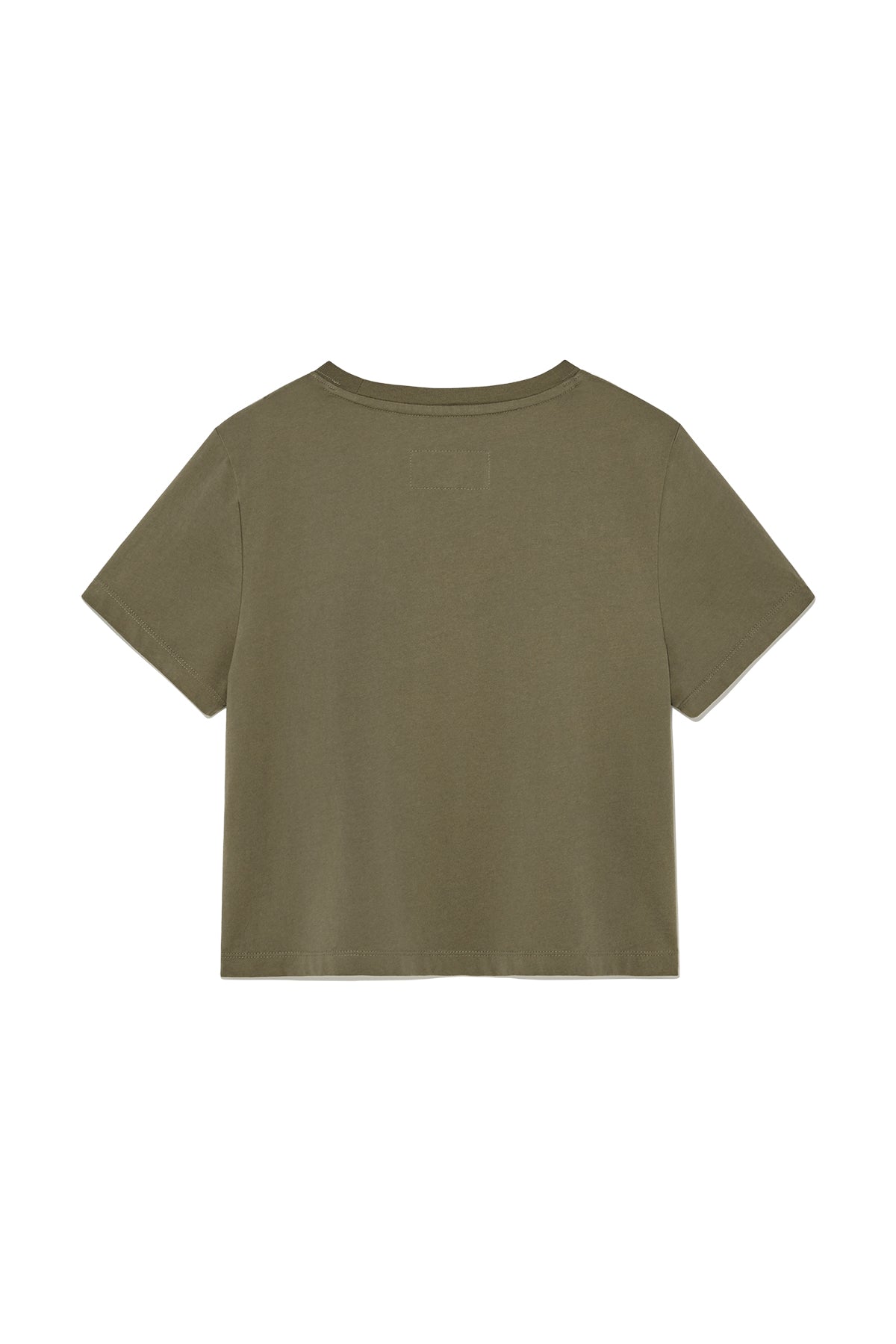 [matinkim] UNBALANCE TYPO LOGO CROP TOP IN KHAKI