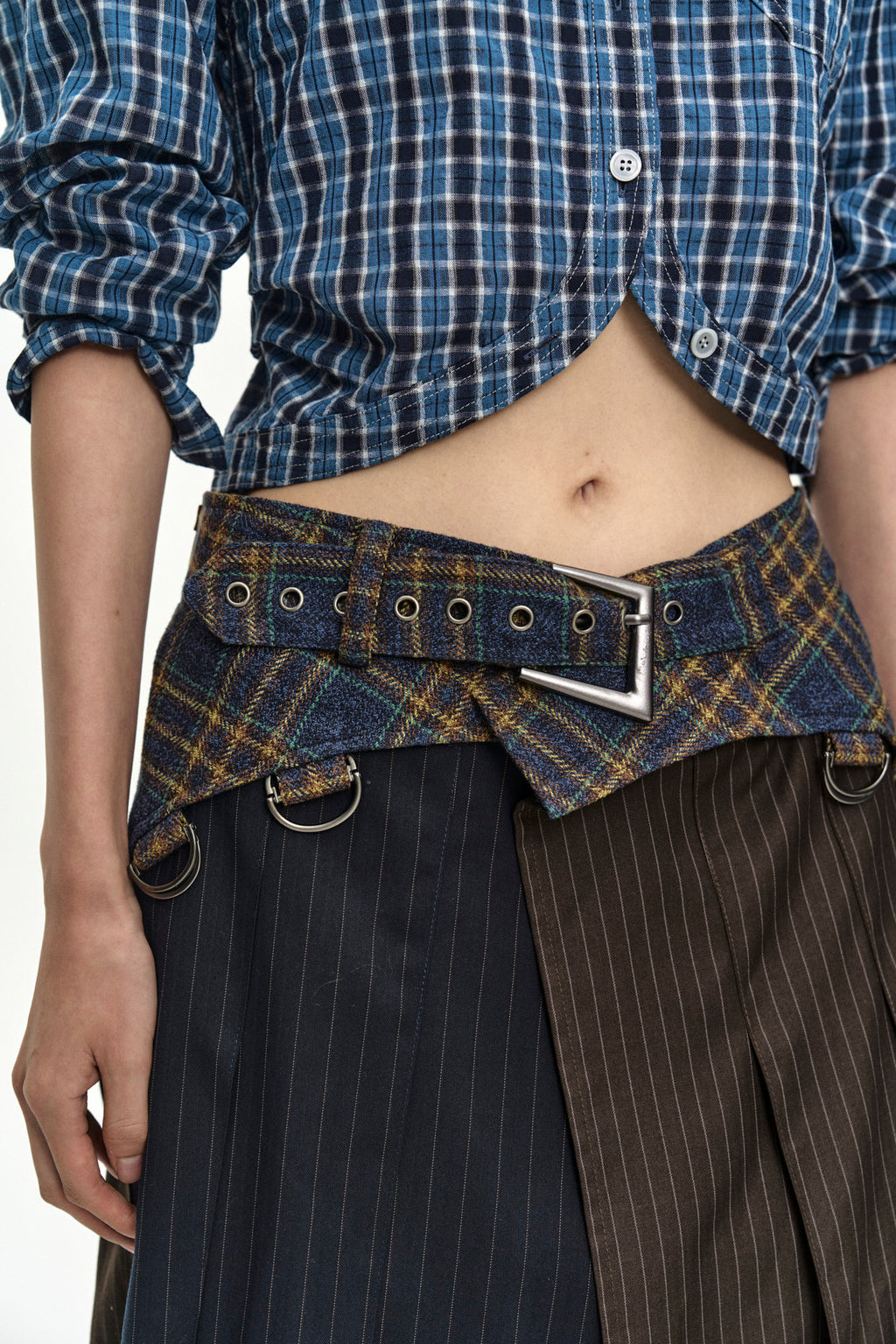 Andersson Bell Check Curves Hem Shirt
