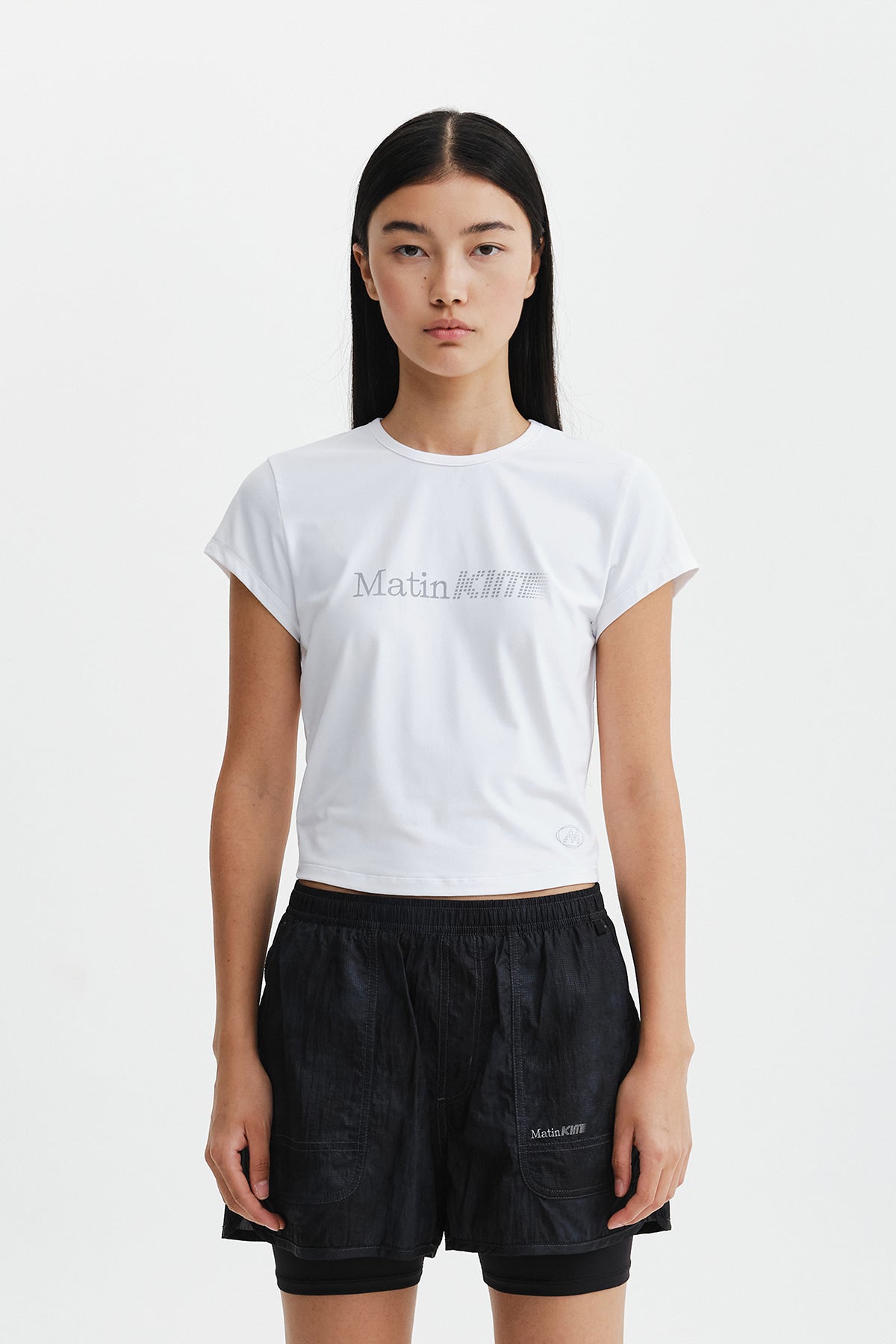 Matinkim Matin Pace Reflective Logo Slim Top IN White