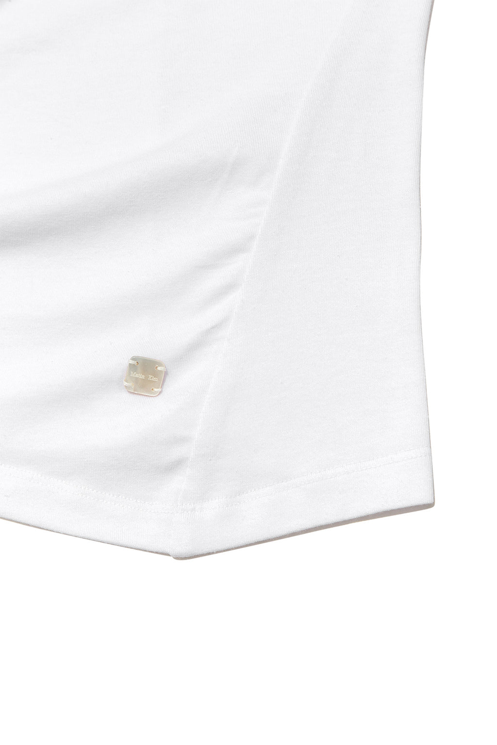 [matinkim] STRING OFF SHOULDER SLIM TOP IN WHITE