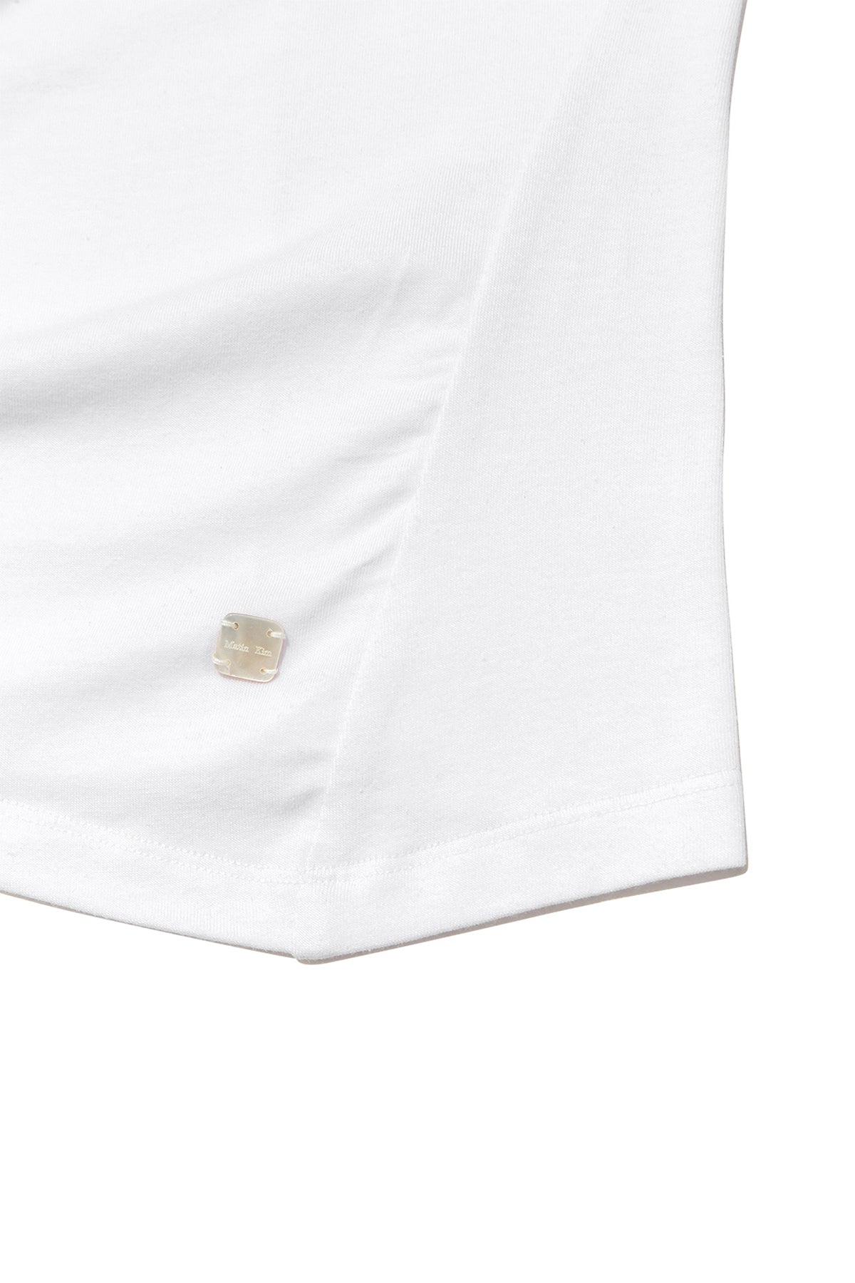 [matinkim] STRING OFF SHOULDER SLIM TOP IN WHITE