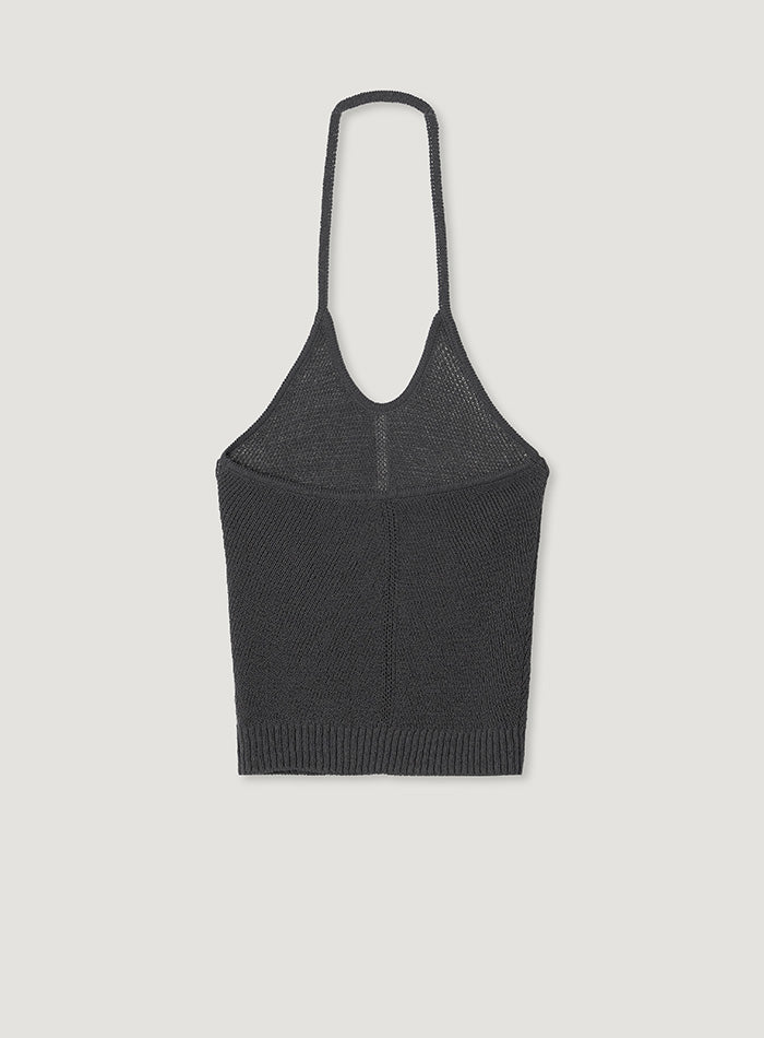 Mango Maniplease Konni Halter Knit Vest Charcoal