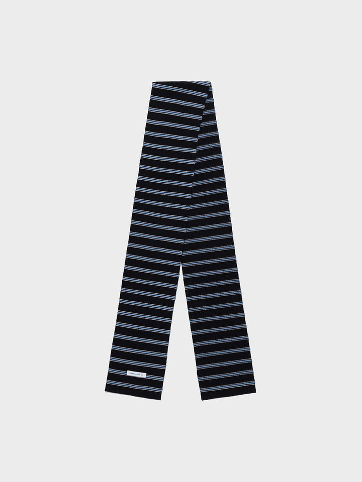 Low Classic Wool Cash Blend Striped Muffler Black