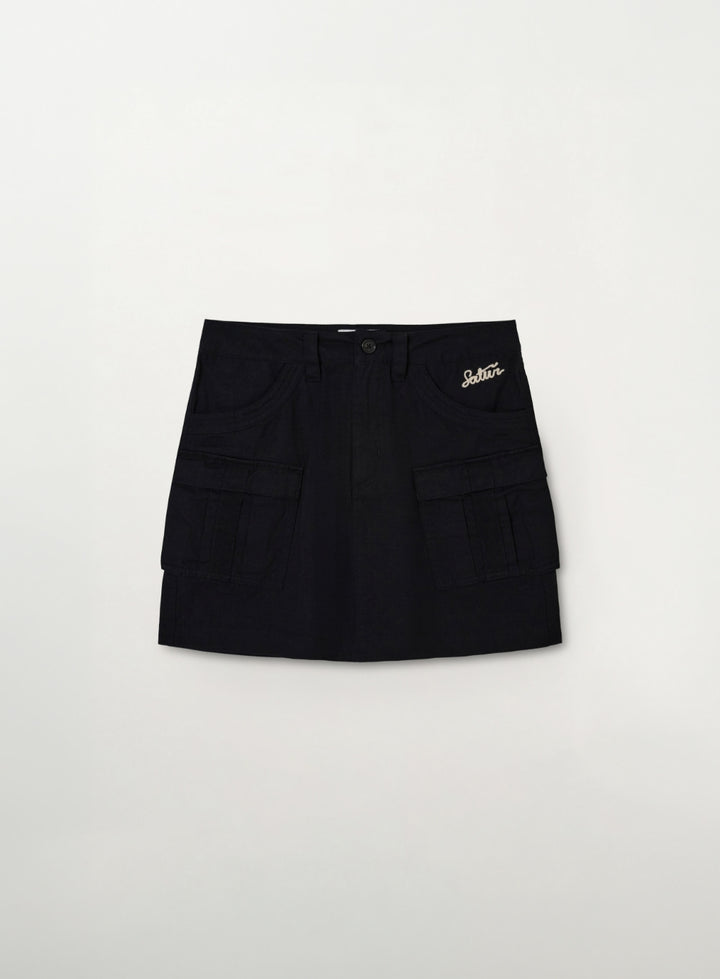 Satur (W) Ripstop Cargo Mini Skirt - Black