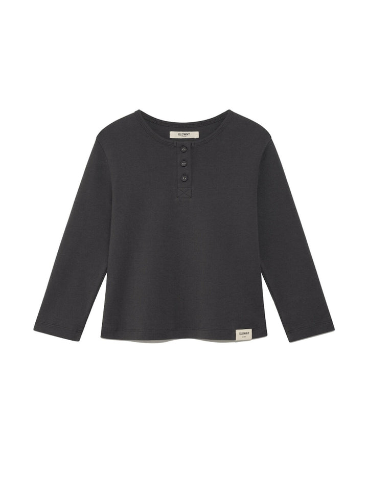 GLOWNY 3/4 Button Fly Tee (Charcoal)