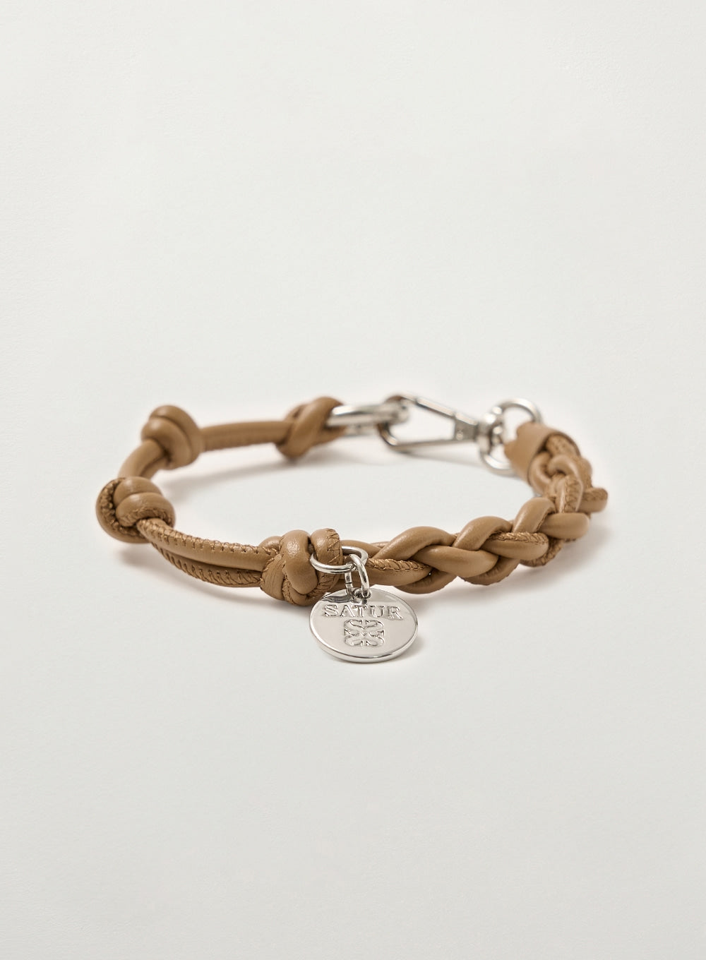 [satur] Synthetic Leather String Keyring - Brown