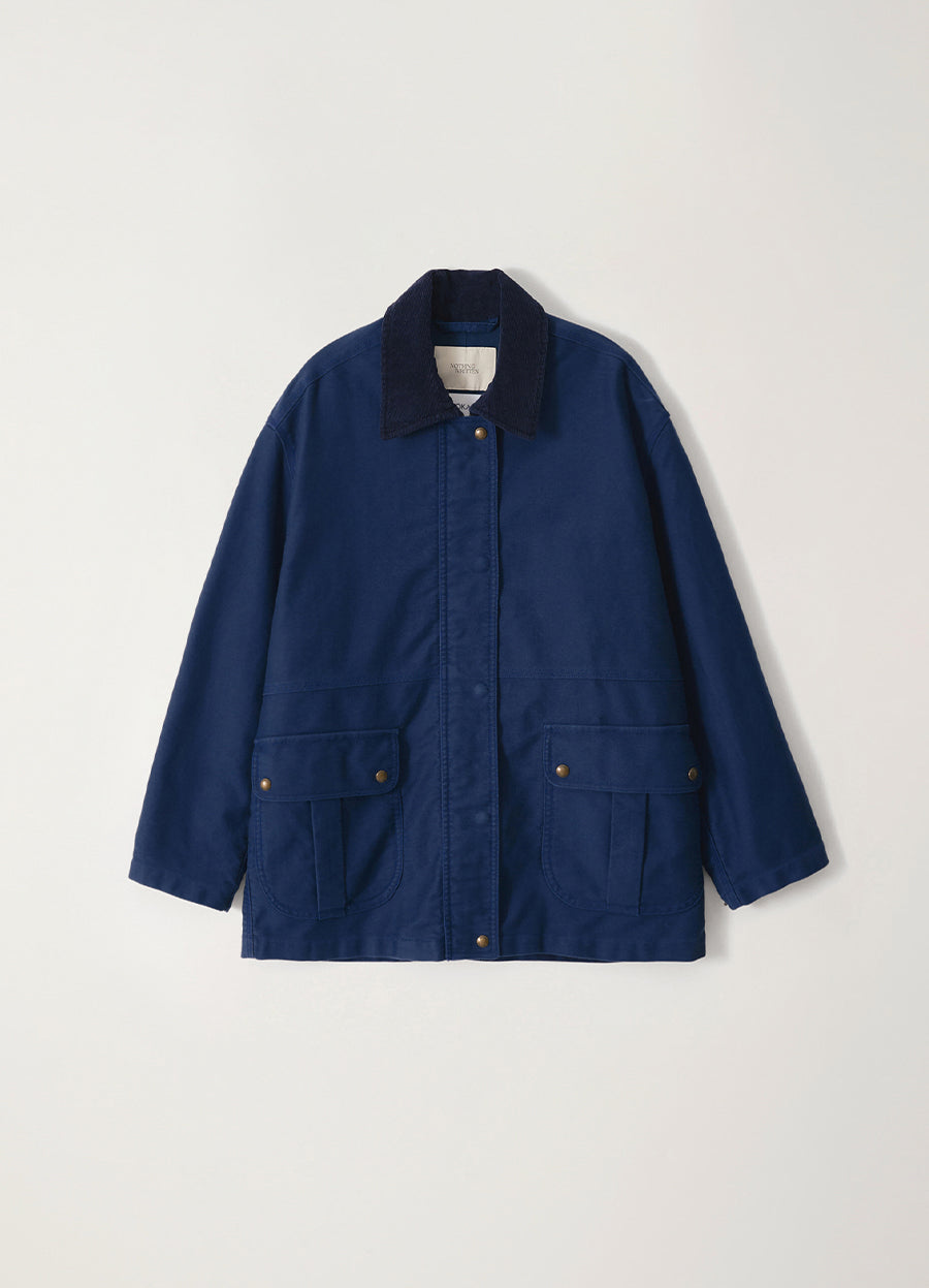 Nothing Written Mole skin hunting cotton jacket (Blue)