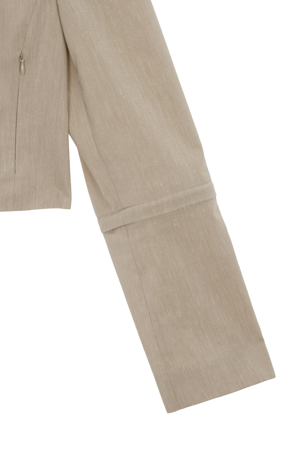 Matinkim Zipper Point Linen Crop Jacket IN Beige