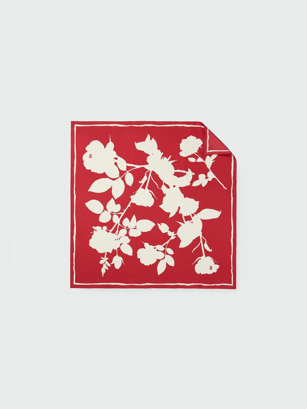 EENK Rose Printing Silk Scarf - Red
