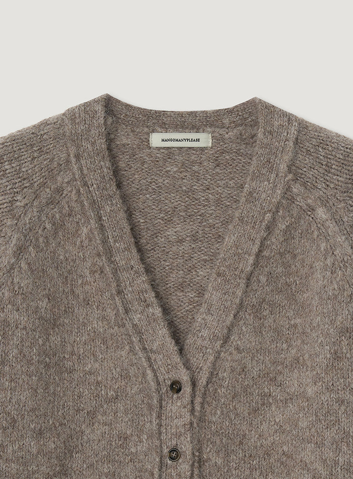 Mango Maniplease Yett Wool Cardigan Melange Beige