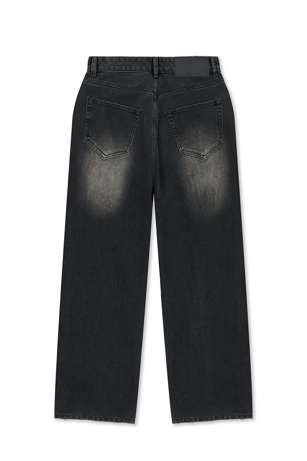 [matinkim] VINTAGE DIRTY WASHED DENIM PANTS IN BLACK