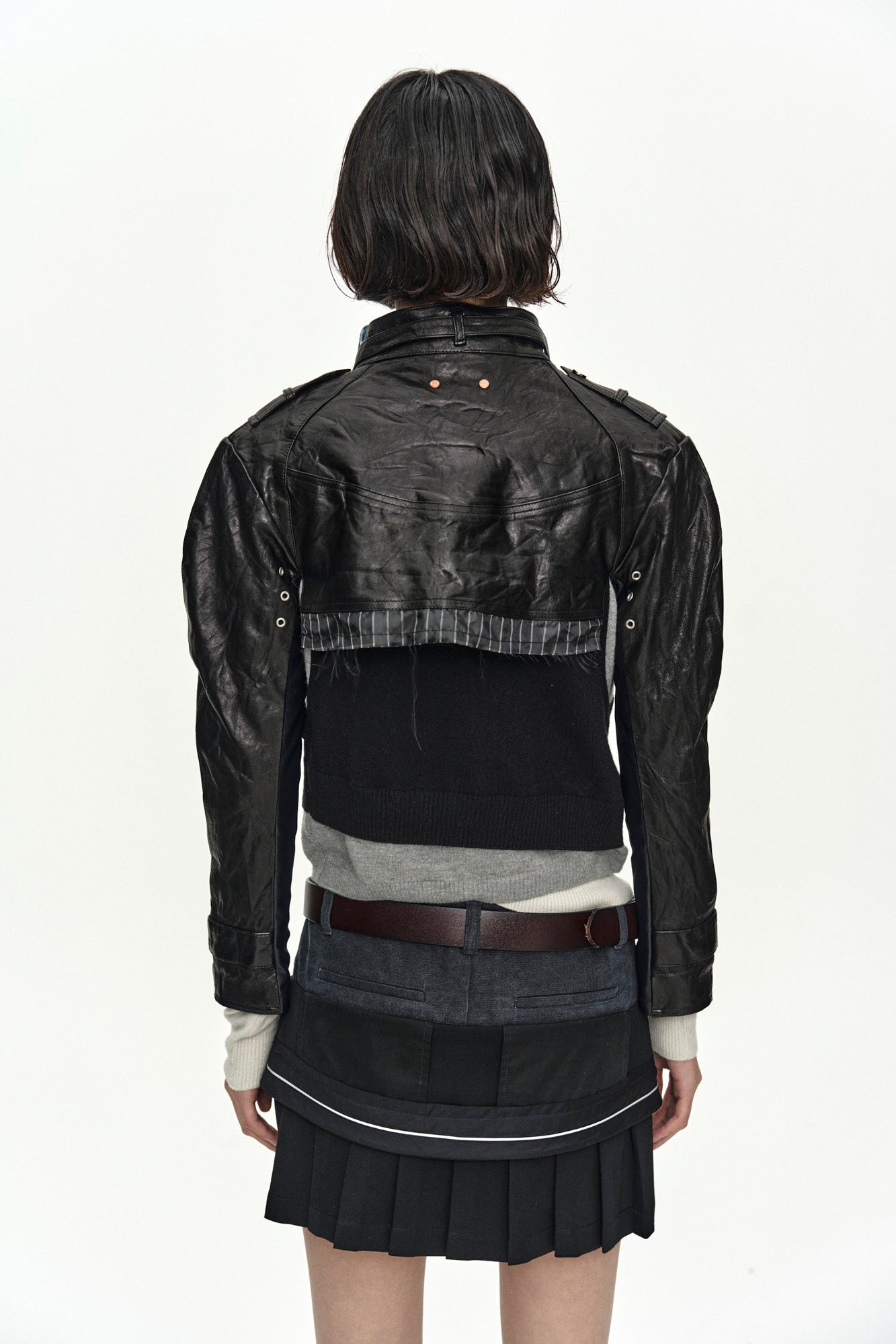 Andersson Bell Cut-Out Shrunken Racing Leather Jacket