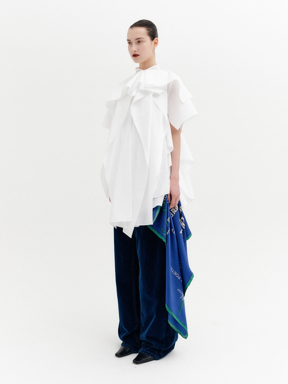 EENK Curved Relaxed Pants - Navy