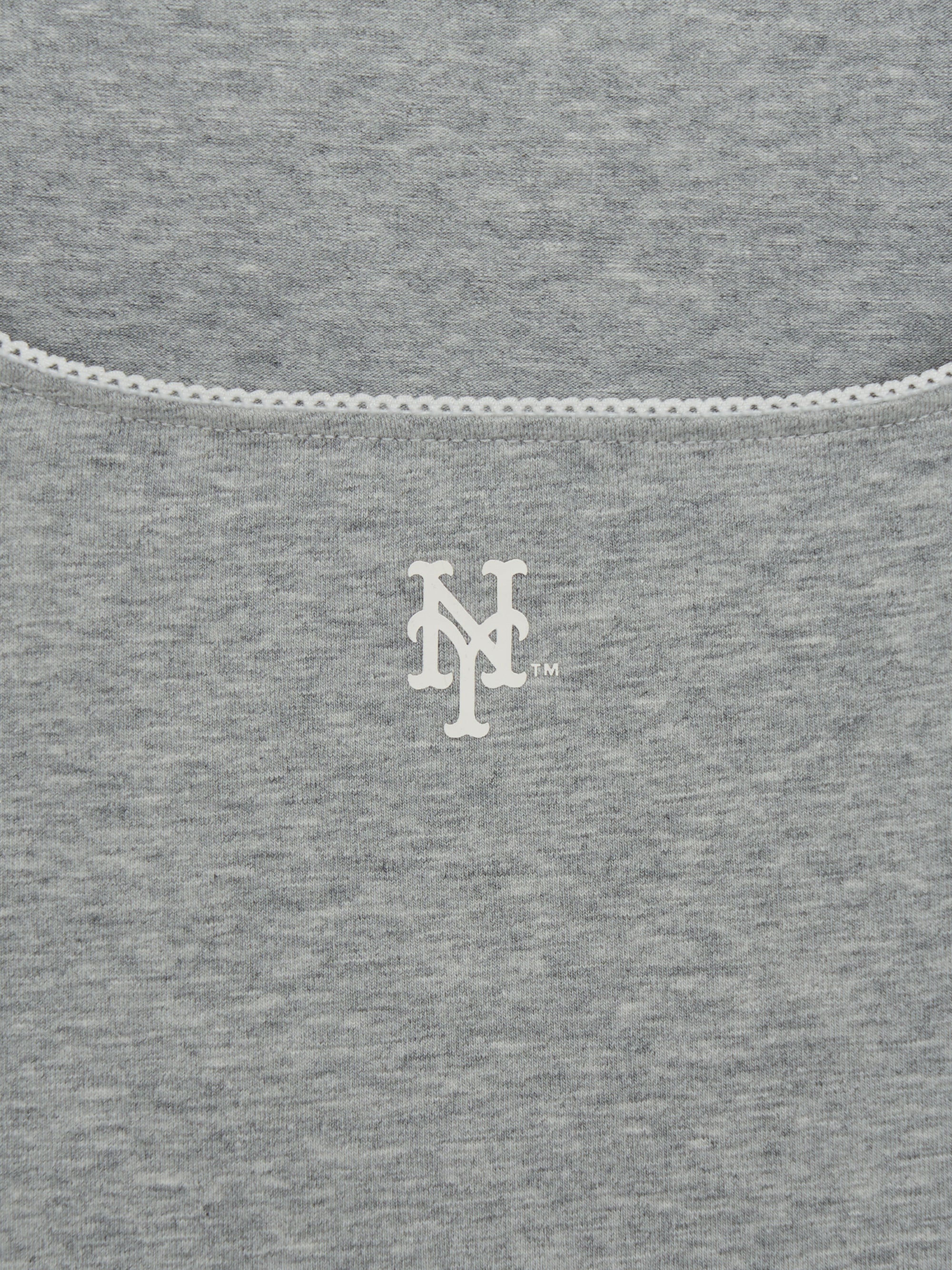 MLB Korea Women's Basic Lace Square Neck Slim Semi Crop T-shirts