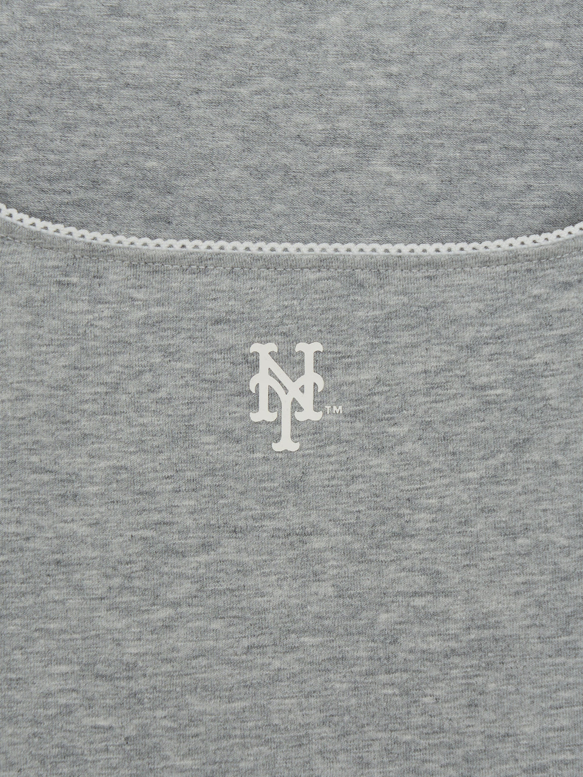 Mlb Women's Basic Lace Square Neck Slim Semi Crop T-shirts