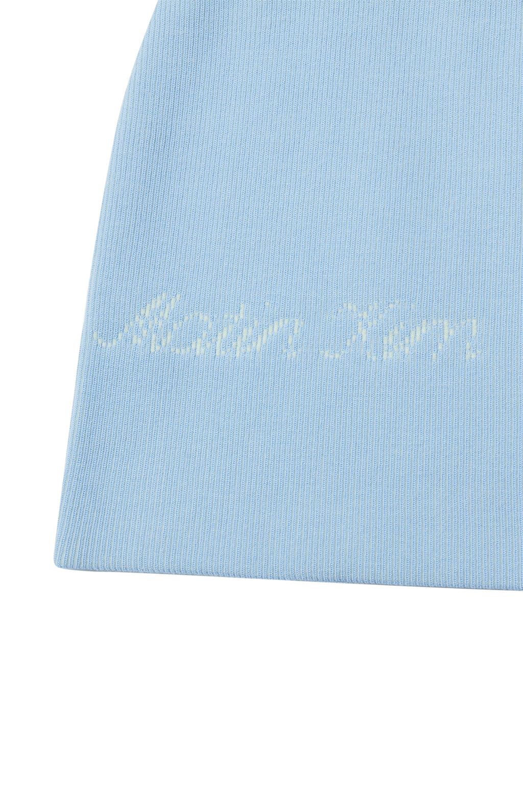 [matinkim] TWO TONE BANDING KNIT MINI SKIRT IN BLUE