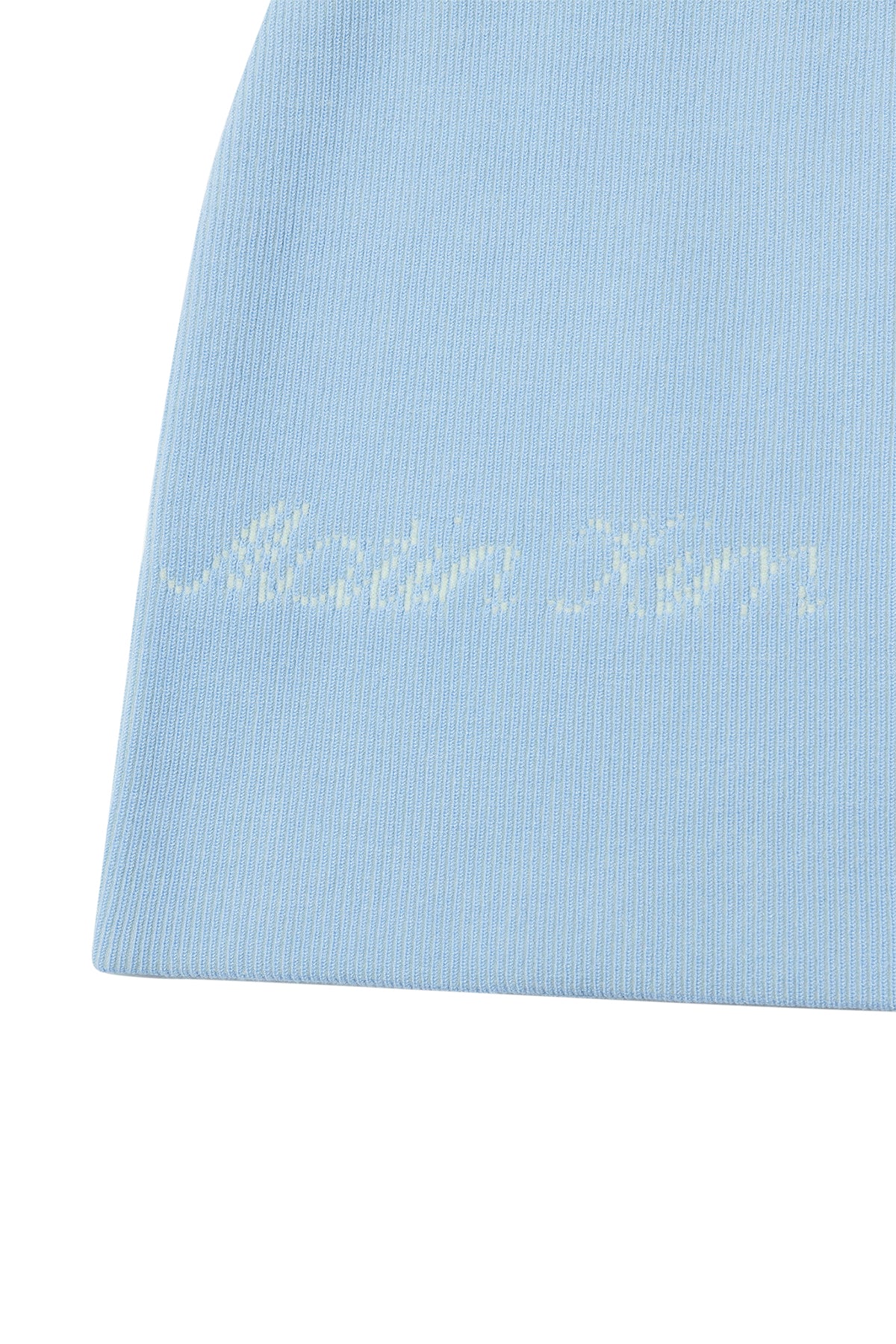 [matinkim] TWO TONE BANDING KNIT MINI SKIRT IN BLUE