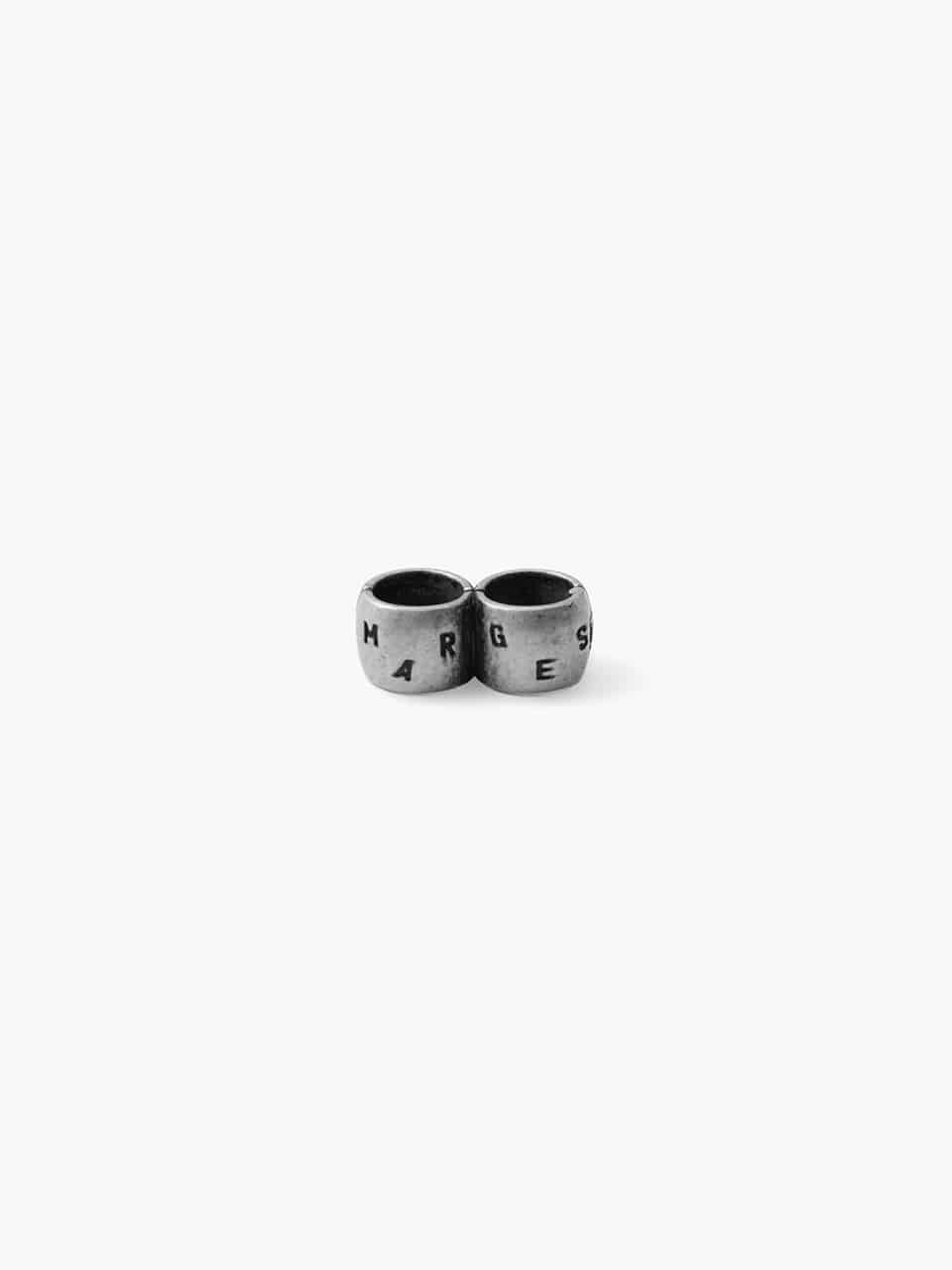 Margesherwood Double Bag Ring round vintage silver