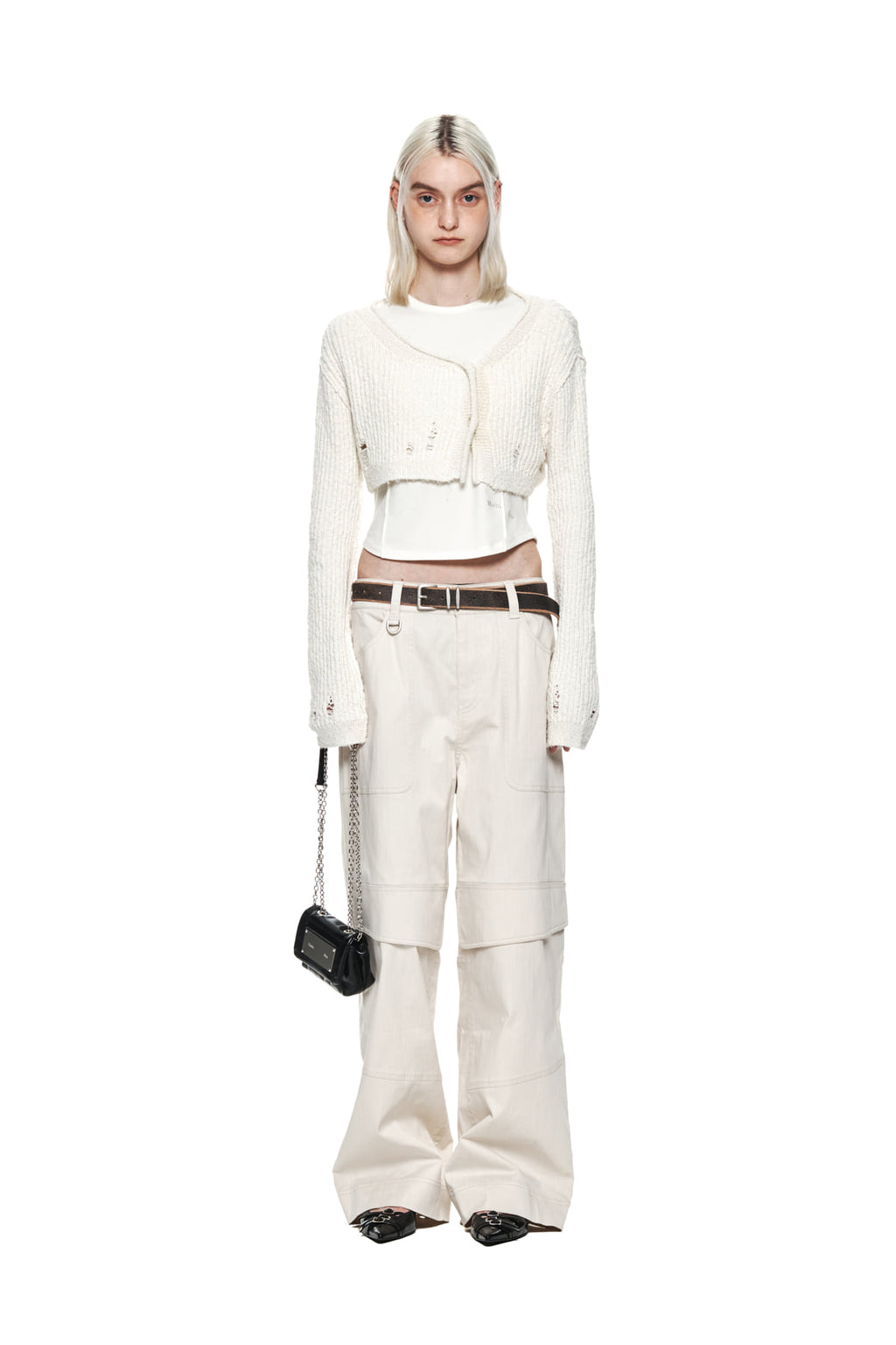 Matinkim Knee Big Pocket Cotton Pants IN Ivory