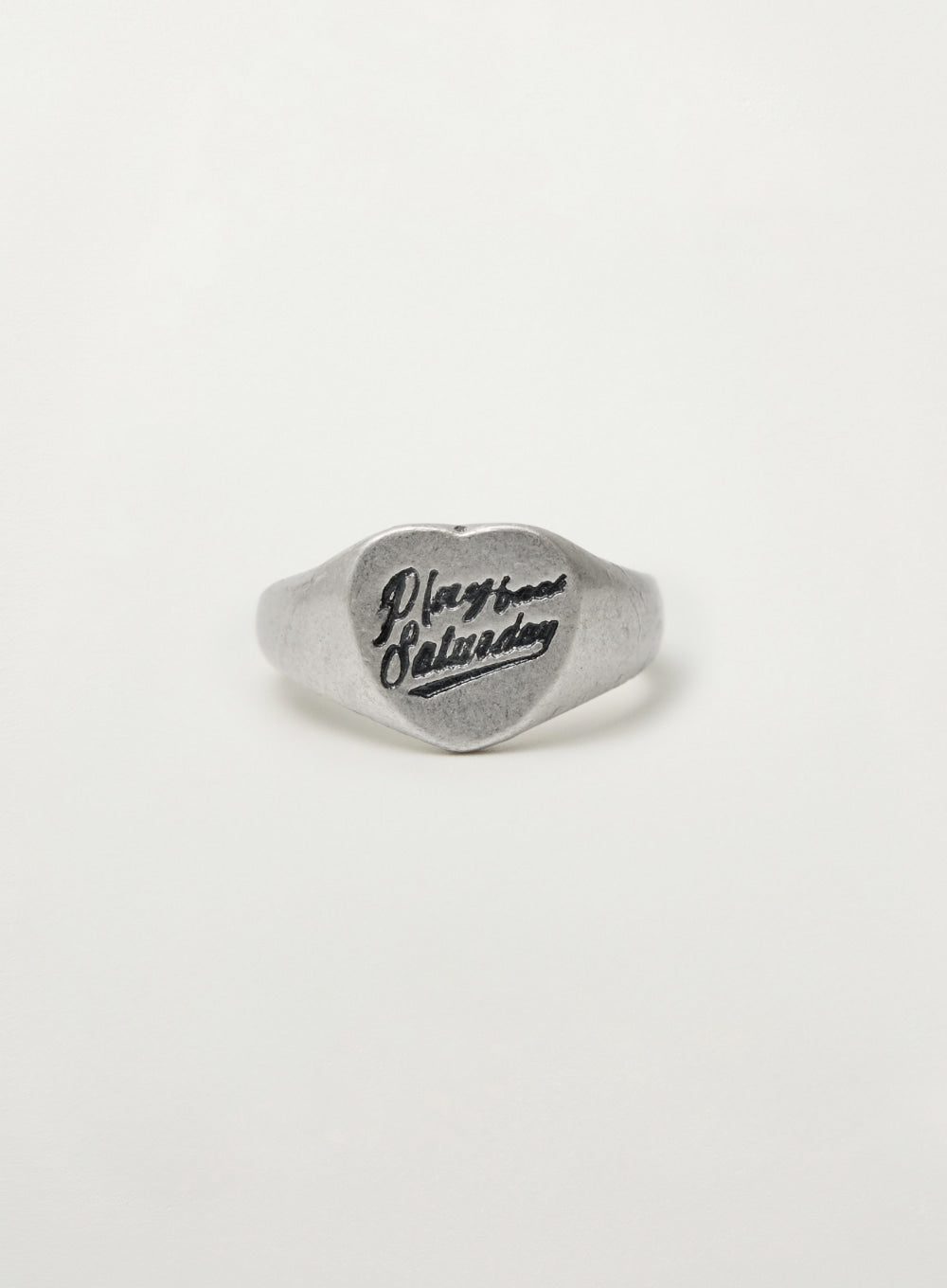 [SATUR] Graphic Heart Signet Ring - Silver