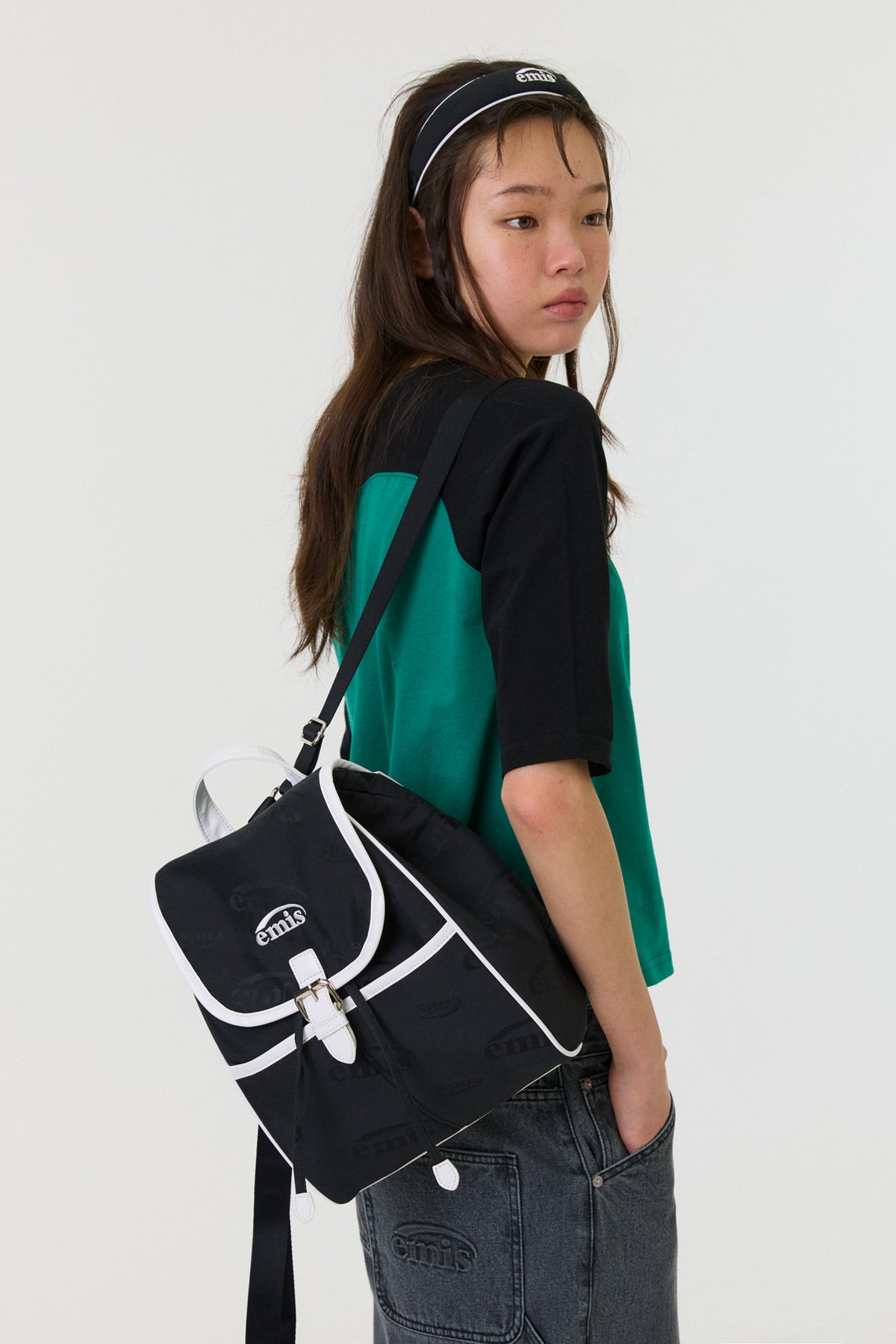 Emis Logo Jacquard Backpack-Black