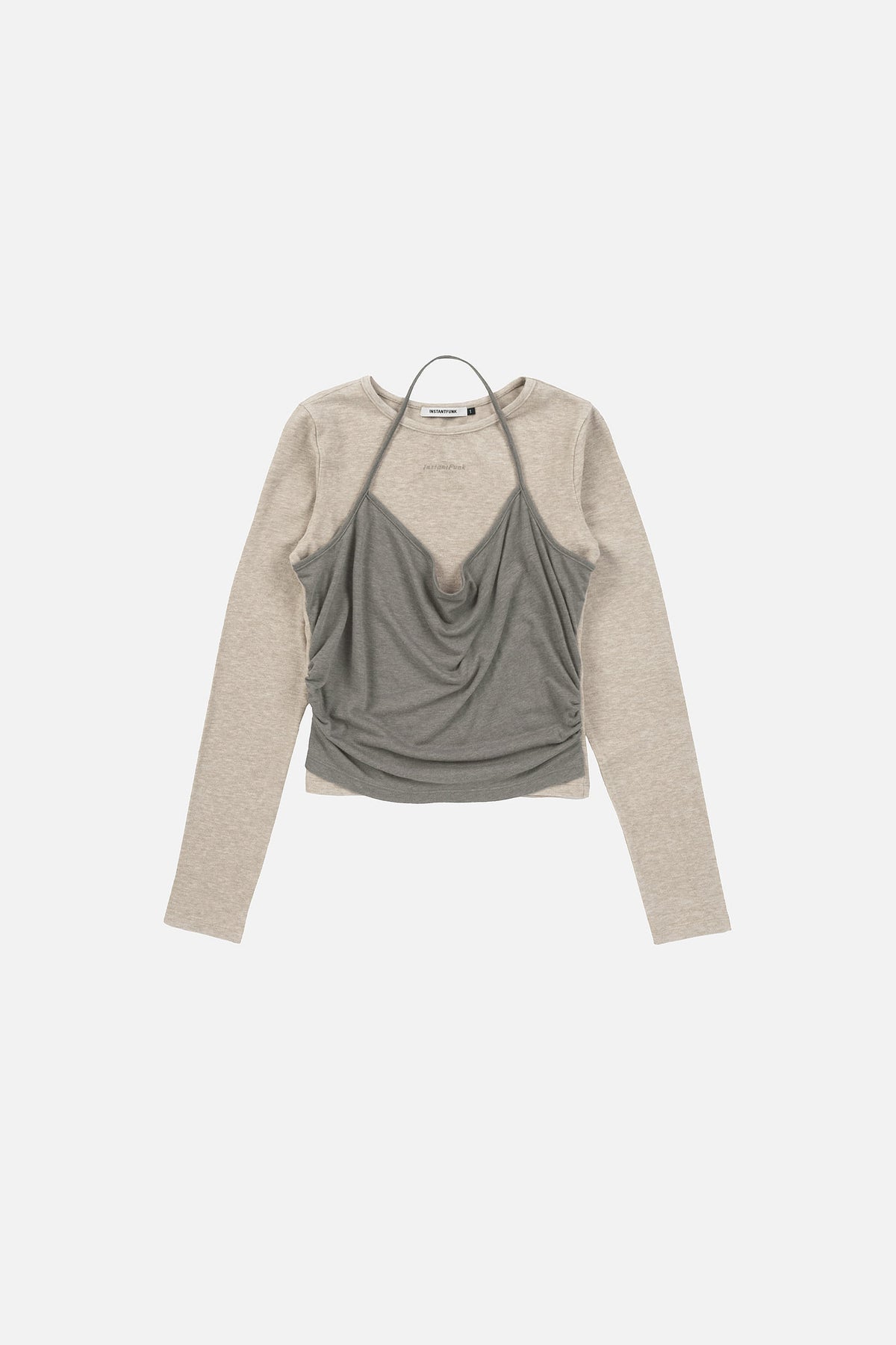 Instantfunk Layered Halter Top - Beige