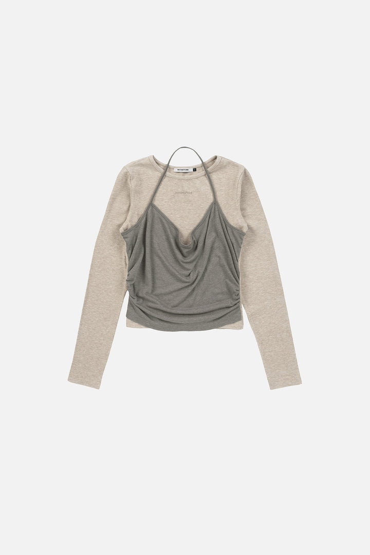 Instantfunk Layered Halter Top - Beige