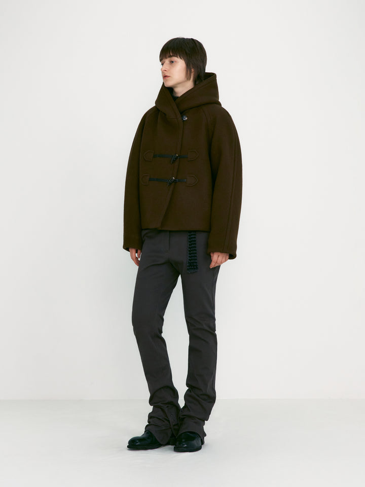 Low Classic Duffle Short Coat Khaki Brown