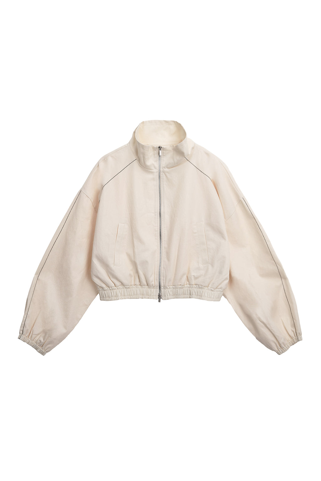 [matinkim] MATIN ROUGH COATING CROP BOMBER IN CREAM