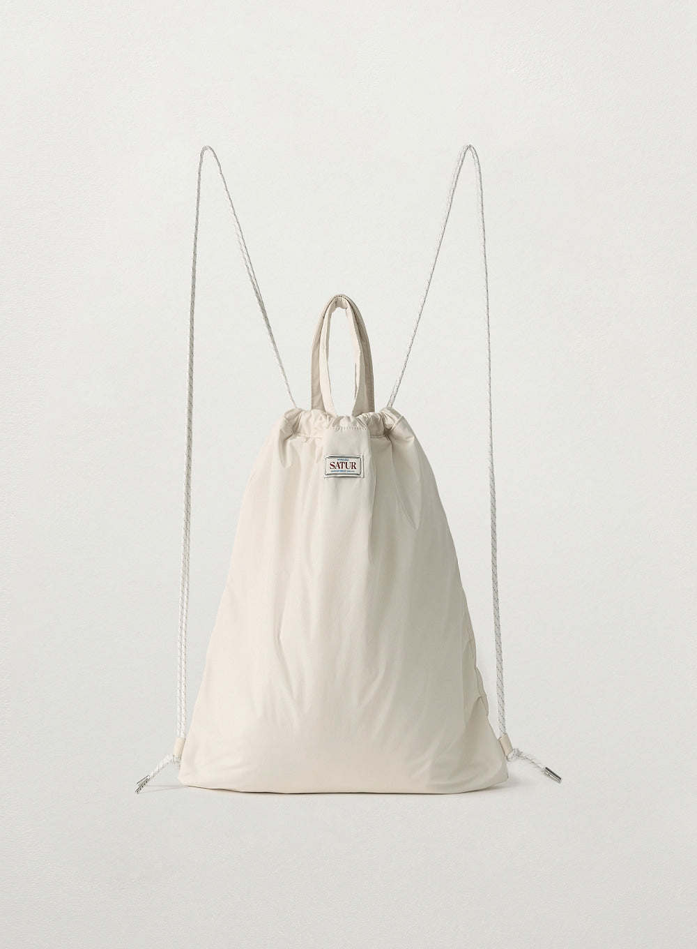 [satur] Solid Draw String Bag - Cream
