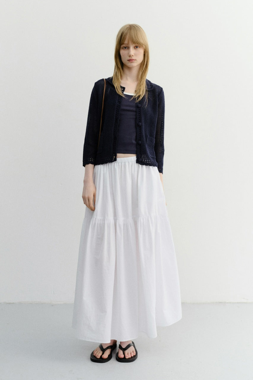 Dunst Tiered Maxi Skirt White