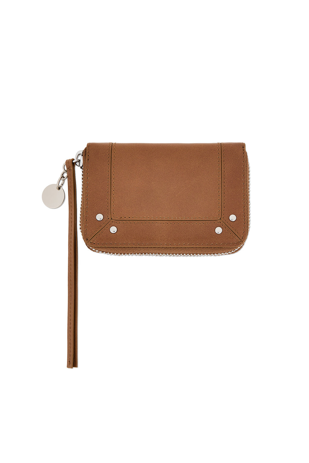 Matinkim Matin Kim Steel Logo Rivet Compact Wallet IN Camel