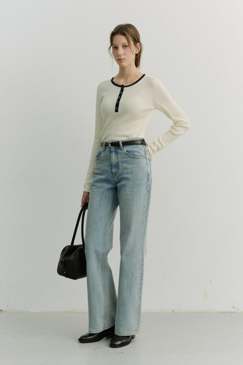 Dunst Relaxed Flared Jeans Light Blue